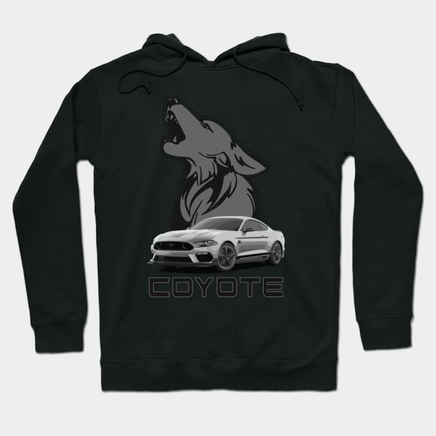 MACH 1 Mustang GT 5.0L V8 coyote engine Performance Car fighter jet grey Hoodie by cowtown_cowboy